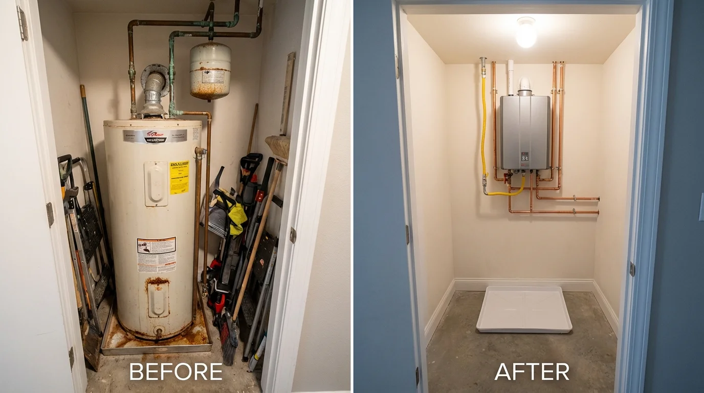 Tank water heater versus wall-mounted tankless unit comparison for Parsons, TN homeowners